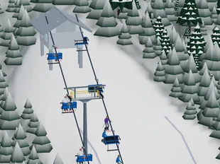 A chairlift carrying guests