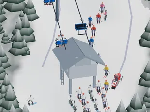 Guests queuing at the lift station